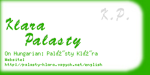 klara palasty business card